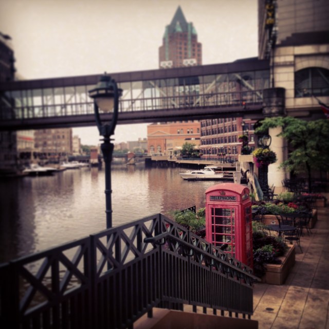 running/walking path along the river in Milwaukee