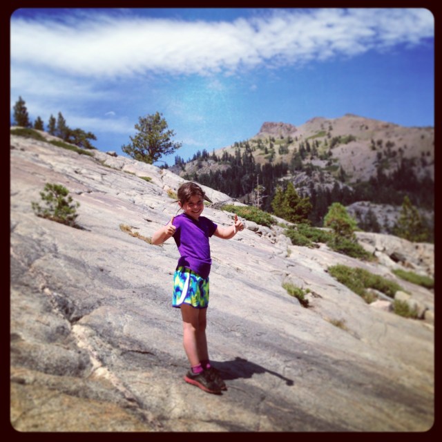 8.18.13 thumbs up  on the climb up to Shirley