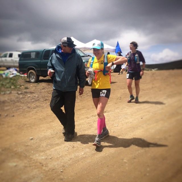 JP walking me out of the aid station