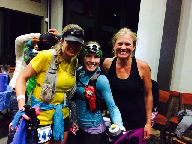 Me, Audrey and Angela at Mile 80. Photo by Brittany