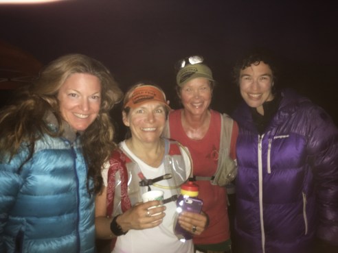 Jenelle, Lesley, Betsy, and Helen at the finish of the Marin Ultra Challenge 2018